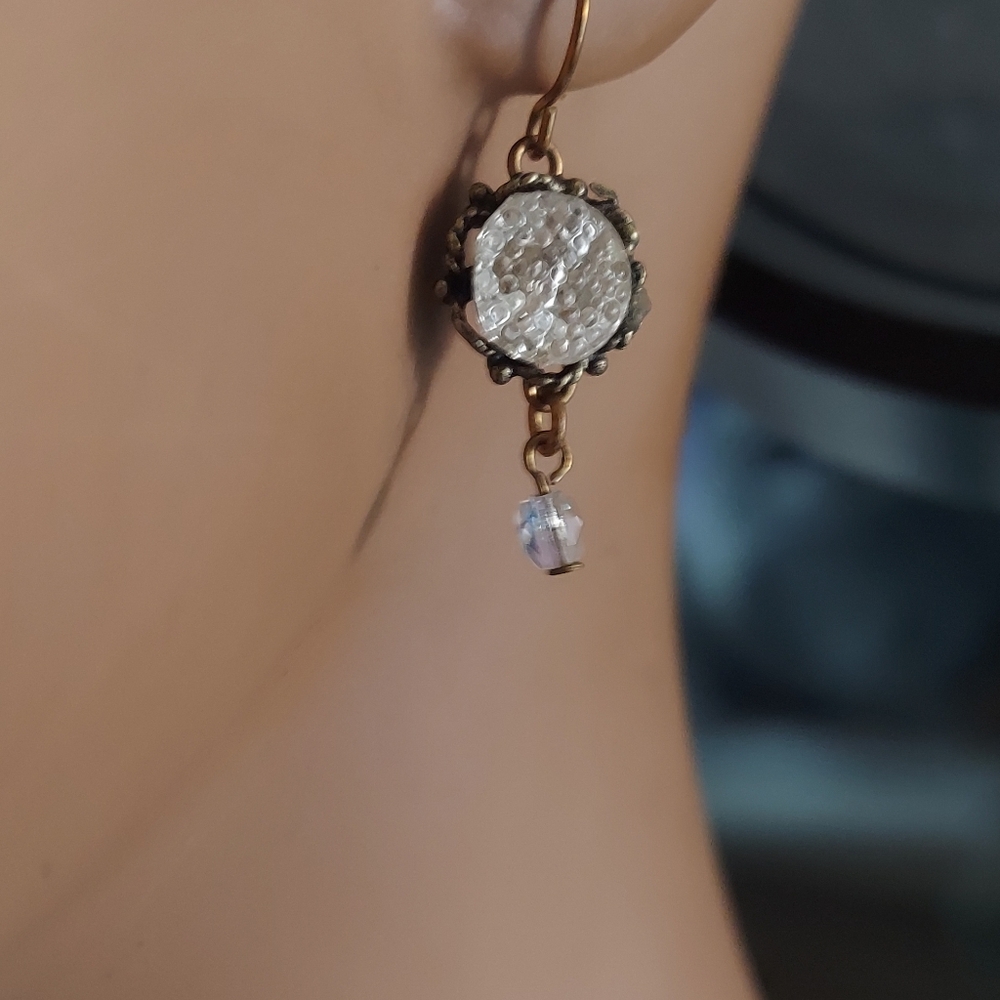 Crystal Cluster Dangle Aurora Borealis Beaded Bra… - image 2